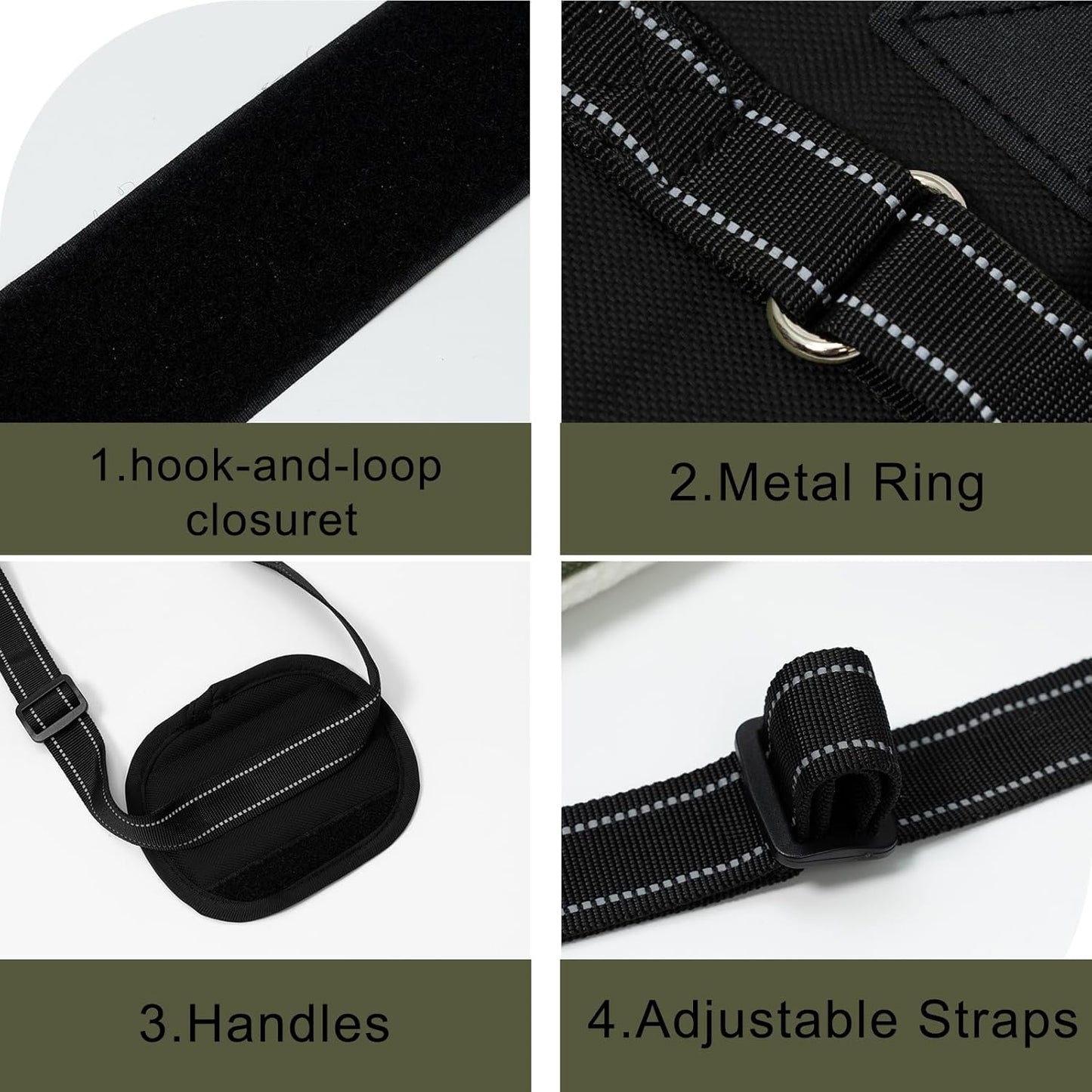 Dog Sling Adjustable Dog Lift Harness: Hip Support Sling for Dog, Dog Rehab Harness for Weak Rear Legs, Helps Disabled, Senior, Injured, and After ACL Surgery Dogs, Black for Large Dogs