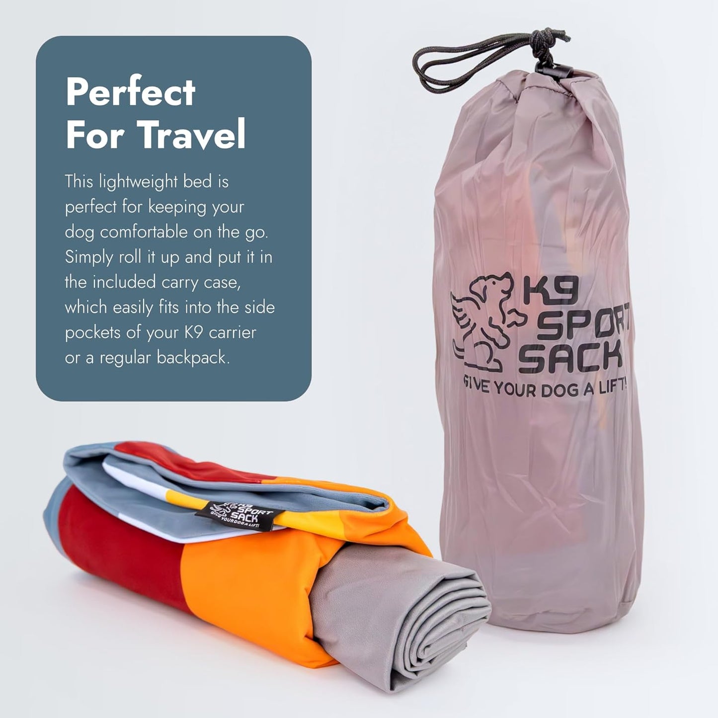 K9 Sport Sack Sleeper with Multicolor Slip Cover - Large/Extra Large (3” x 28” x 28”) - Inflatable Dog Bed with Carrying Case - Lightweight, Durable Design Ideal for Travel