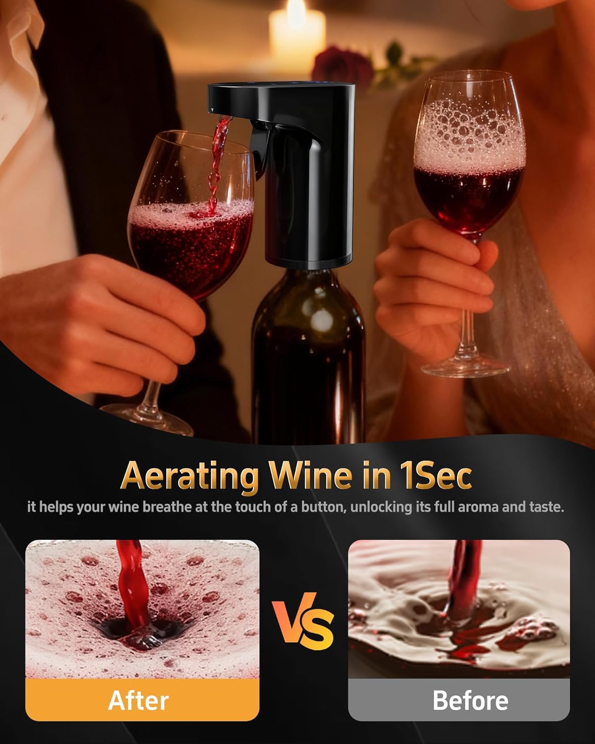 5-in-1 Electric Wine Decanter & Smart Liquor Dispenser - Easter Party Essential | Automatic Aerator with 1-999ml Precision Dosing | Easter Gift for Wine Lovers, Whiskey Enthusiasts & Hosts (Black)