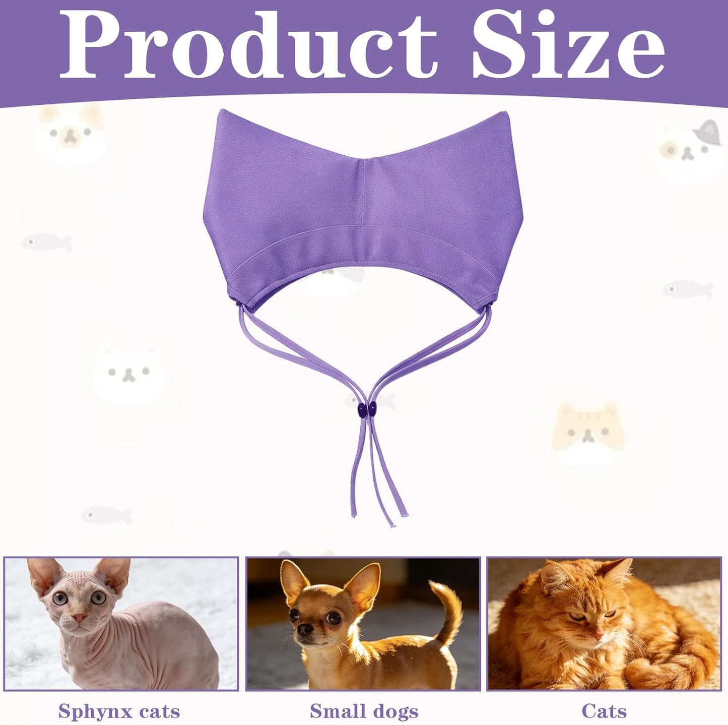 Waterproof Pet Shower Cap – Adjustable Cat Bath & Dog Shower Ear Protector for Kittens, Puppies, Small Pets (Purple)