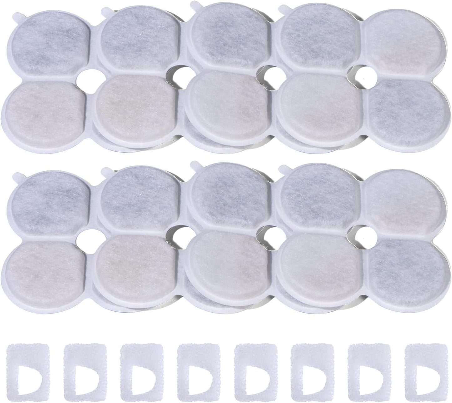 8 Packs Official Replacement Filters and 8 Packs Sponges for Wireless 7.5l/254oz Dog Water Fountain for Large Dogs