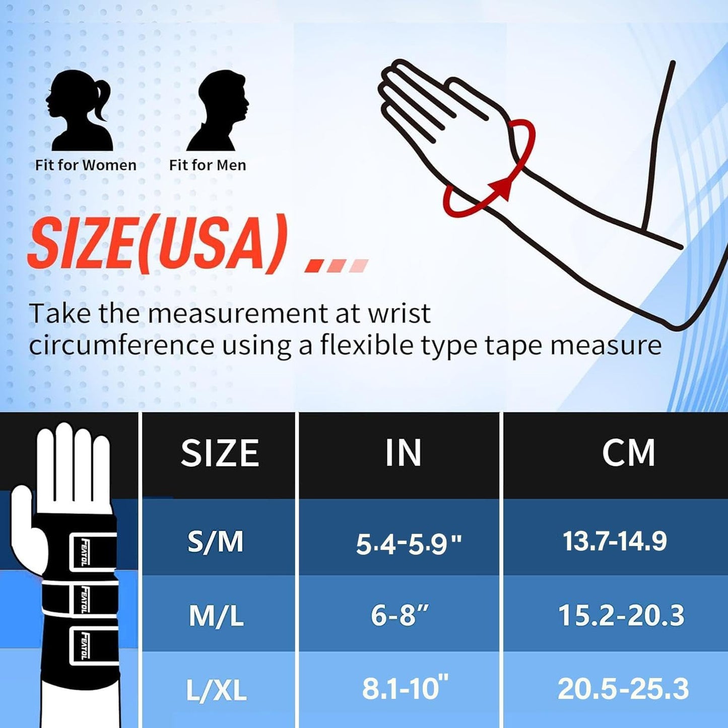 FEATOL Wrist Brace Hand Brace, Carpal Tunnel Wrist Splint Night Support for Women Men, Pain Relief Support -Tendonitis, Arthritis, Sprain, Right Hand, Small/Medium