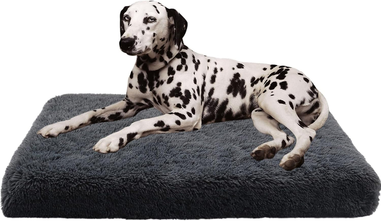 Dog Bed Covers Replacement Washable for Small Medium Large Dogs Beds External Covers ONLY Cover DIY Dogs Cushion Dog Crate Bed Cover for Rectangular Foam Beds Pet Mat Case,Dark Grey,L