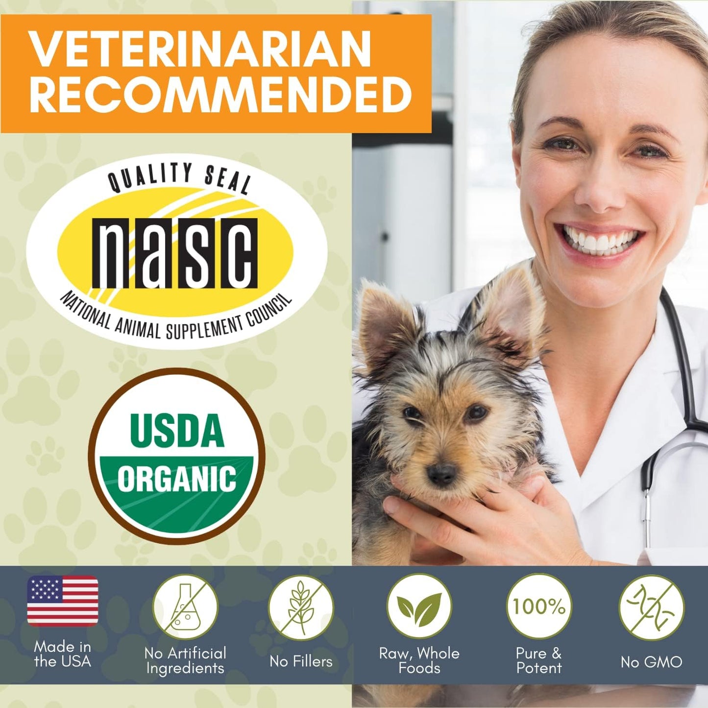 Wholistic Pet Organics Pet Shampoo Concentrate: USDA Organic Cat and Dog Shampoo for Sensitive Skin and Coat Support - Mild and Non-Irritating, Natural, Non-Toxic, Sulfate-Free, & Cruelty-Free - 8 Oz