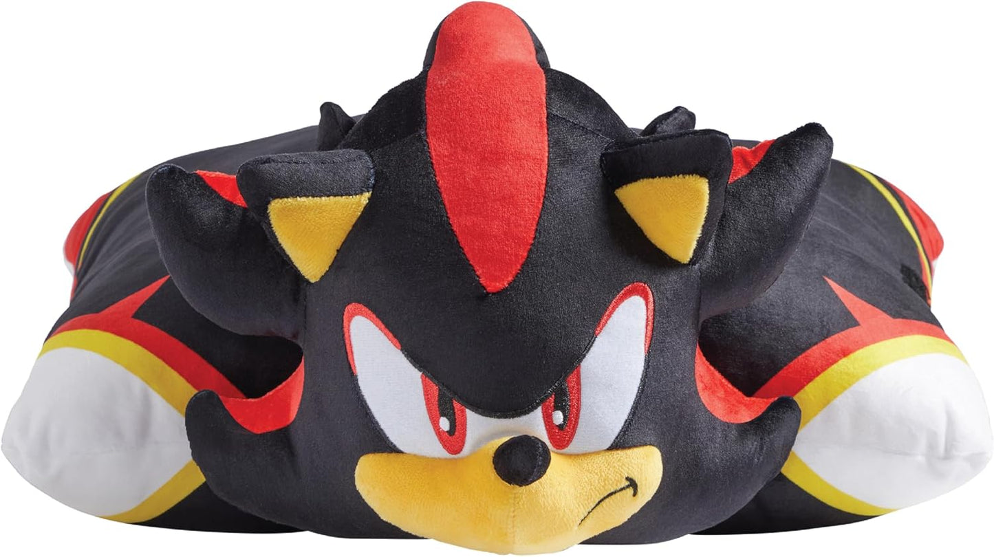 Pillow Pets SEGA Shadow the Hedgehog Soft Plush Folding Stuffed Animal and Kids Pillow – Official Sonic the Hedgehog Merchandise – 16 Inch Cuddly Toy for Travel, Bedtime, and Play