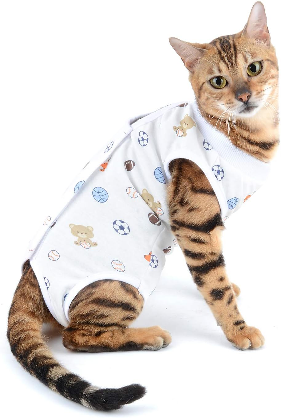 SELMAI Surgical Recovery Suit for Dogs Cats Female Surgical Pajamas for Dogs Post Surgery Romper Operative Shirt After Surgery Abdominal Wound Protector Pet Wear Anti Anxiety Vest Sleeveless Blue S