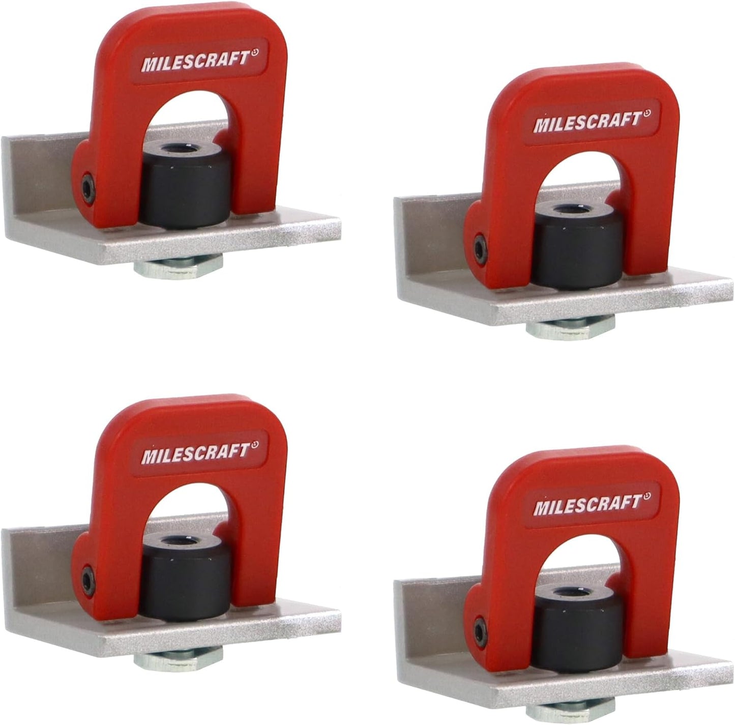 Milescraft 4031 Cam Stops 4 Pack Quick Adjust T-Track Stops. Anodized, 1-9/16" Long with Cam Lever. Low Profile for Boards 3/4" or Thicker.