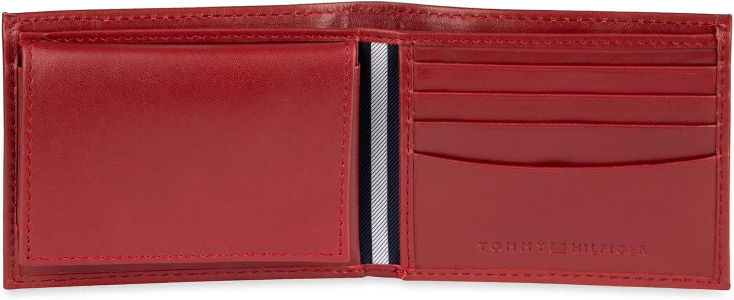 Tommy Hilfiger Men's Slim Leather Bifold Passcase Wallet with Removable ID Window