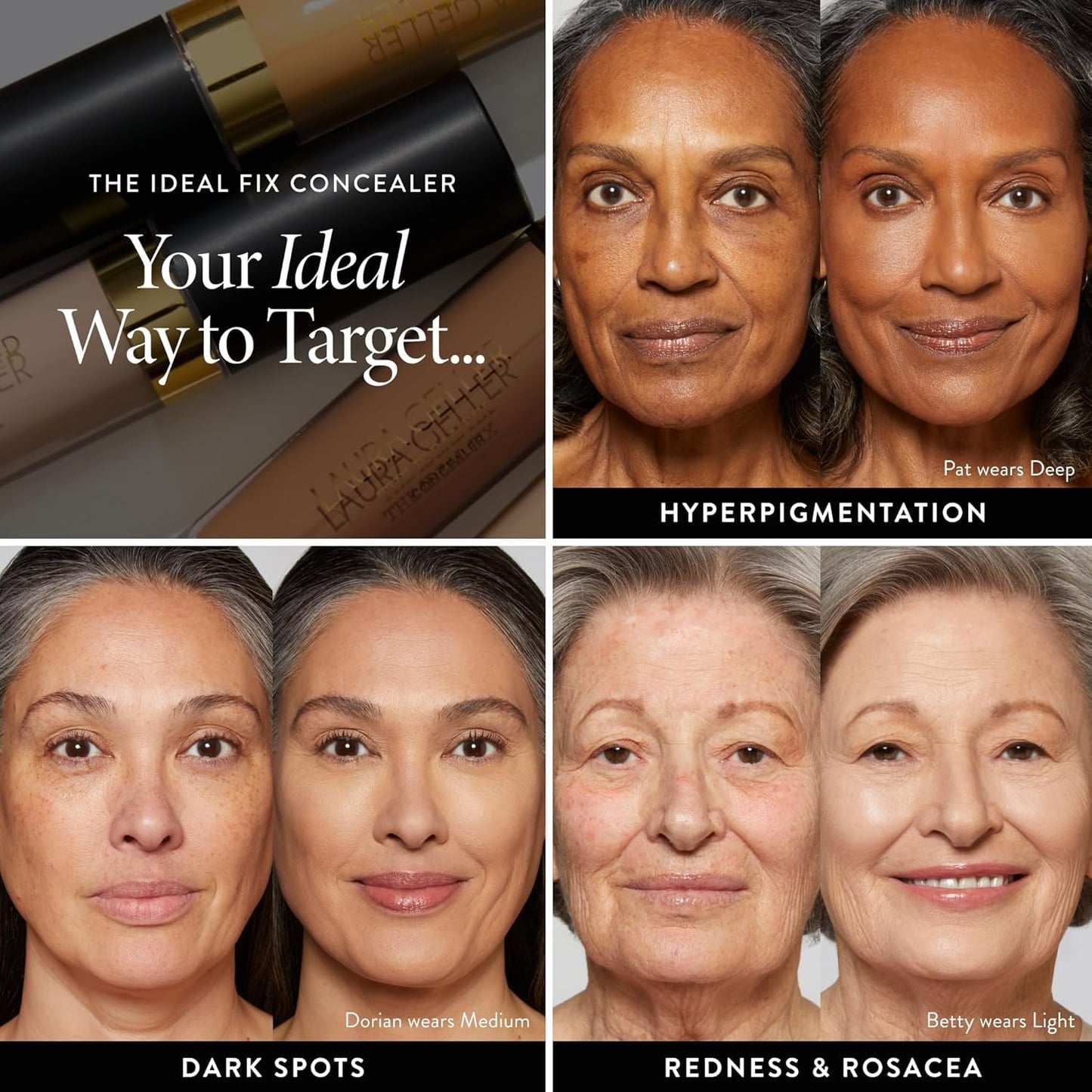 LAURA GELLER NEW YORK The Ideal Fix Concealer - Fair - Buildable Medium to Full Coverage Liquid Concealer - Covers Under Eye Dark Circles & Blemishes - Long-Lasting