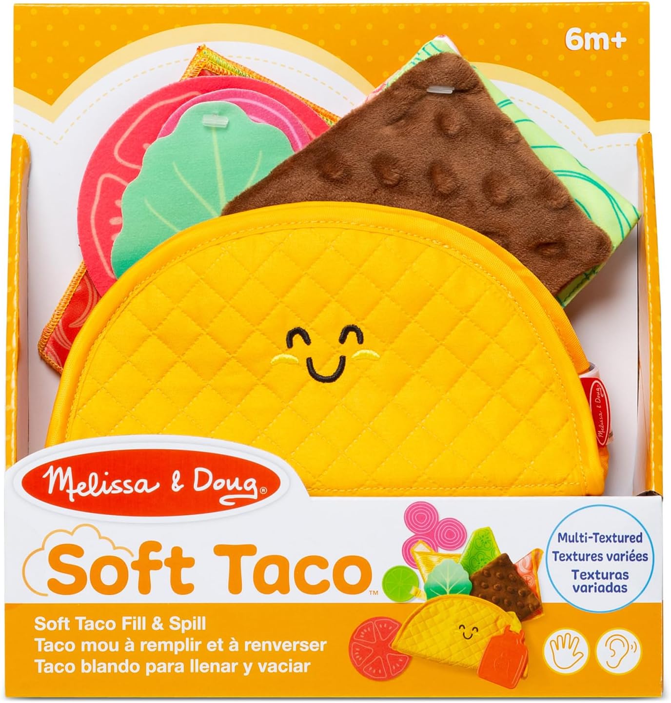 Melissa & Doug Multi-Sensory Soft Taco Fill & Spill Infant Toy - Sensory Toys For Babies, Baby Taco Toy, Baby Toys For Ages 6 Months And Older