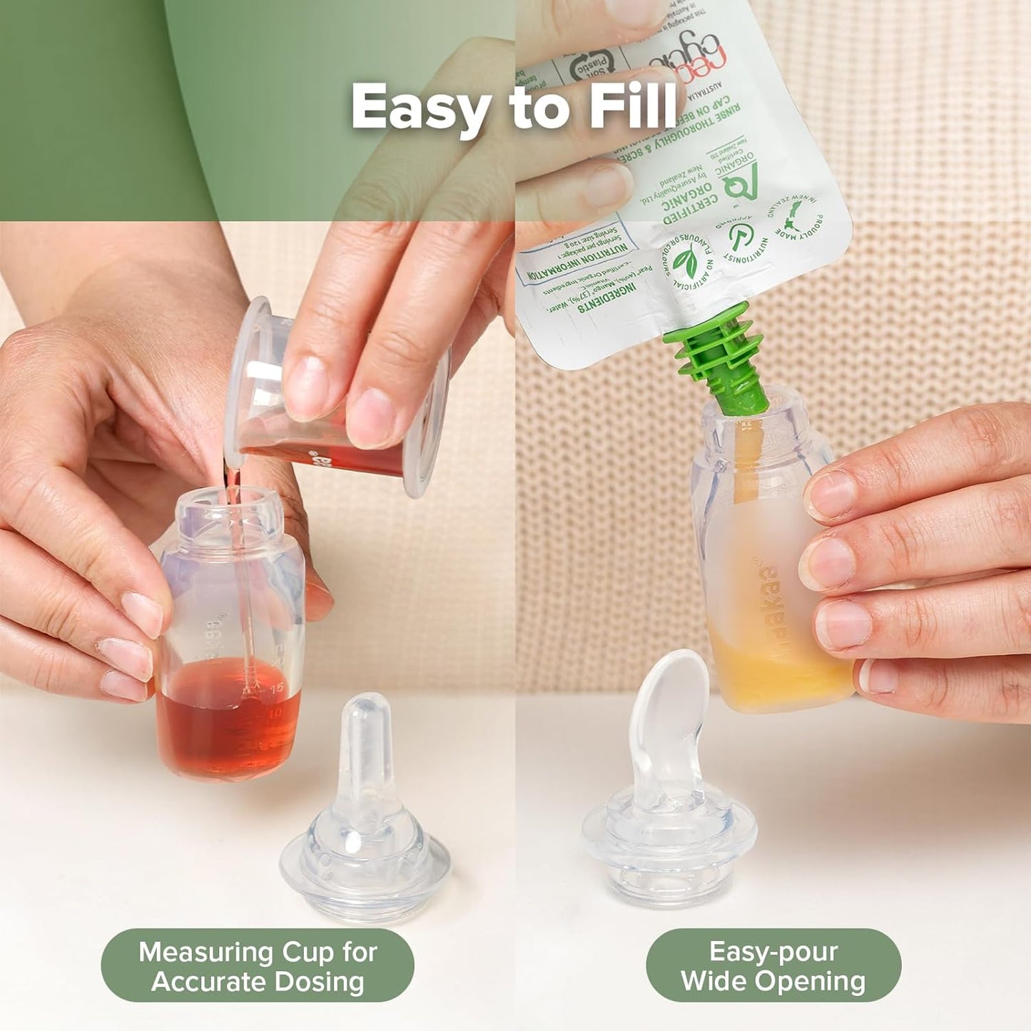 haakaa Penguin Dual Feeding Syringe Set-Baby Medicine Dispenser and Food Dispensing Spoon Feeder,Medical-Grade Silicone