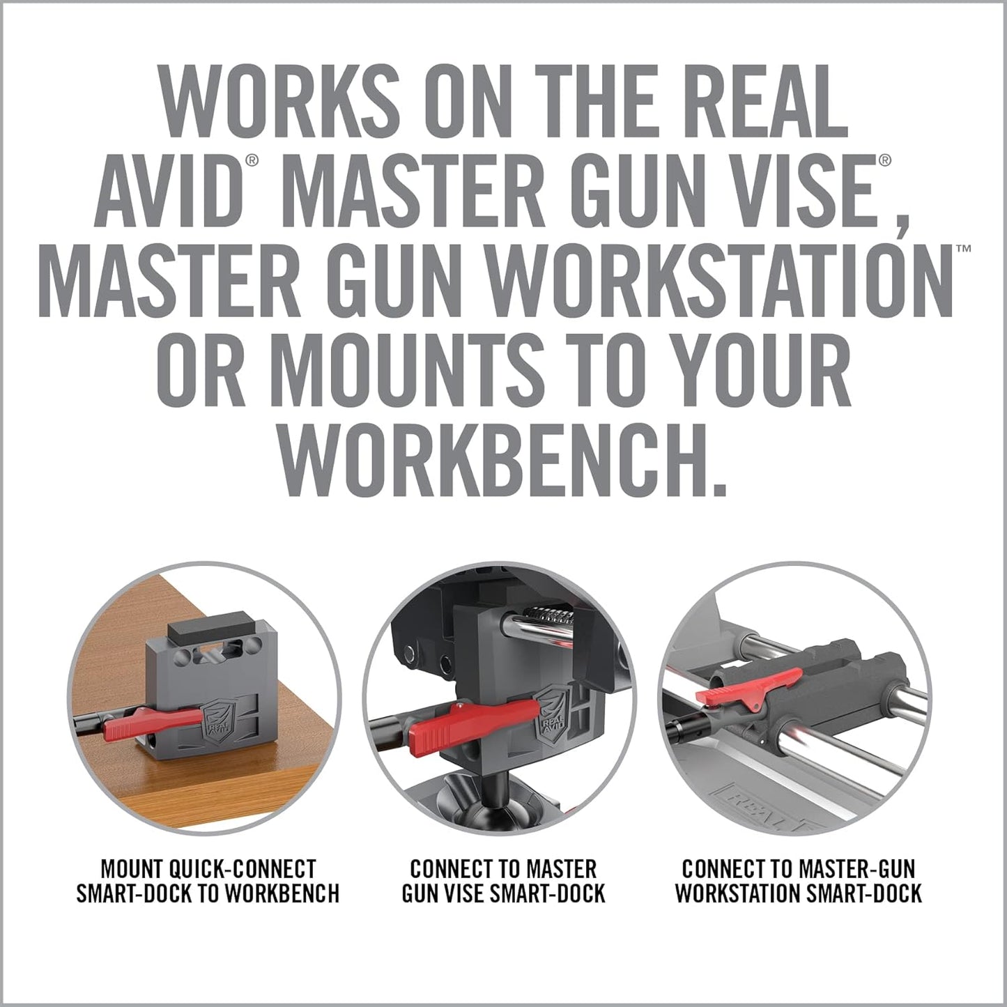Real Avid Smart‑Assist Accessory System – Quick‑Connect Hands‑Free Workbench Kit with Rechargeable 180‑Lumen Work Light, 5" Magnifier & Cell Phone Holder for DIY Projects