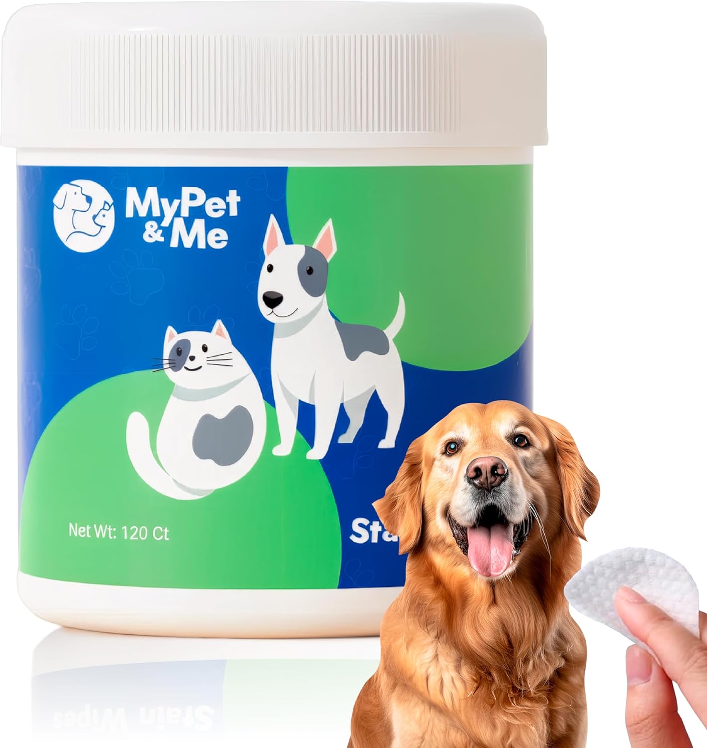 MyPet&Me Eye Wipes for Dogs, 120 Count – Tear Stain Remover & Fragrance-Free Dog Eye Wipes - Hypoallergenic Pet Eye Cleaning Wipes for Dirt & Discharge - Gentle Daily Eye Care for All Dogs and Cats