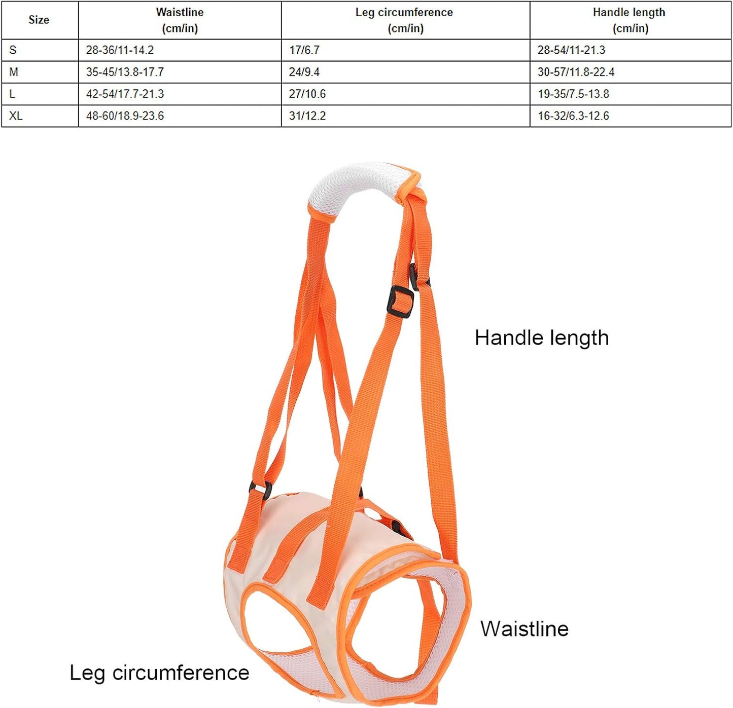 Dog Assist Harness Mesh Cloth Breathable Comfortable Lifting Support Belt for Elderly Injured Disabled Dogs with Handle Grip Shown (L)