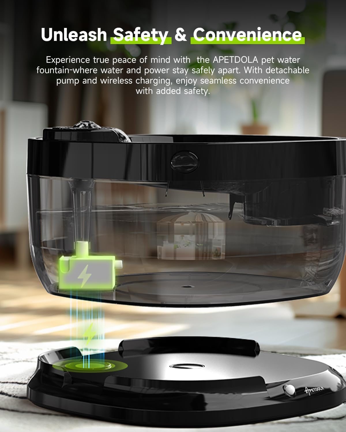 Wireless Dog Water Fountain,Battery Operated Dog Water Dispenser with Motion Sensor, 237 oz/ 7L Cordless Fountain Water Bowl 3 Work Modes for Large Dogs Cats Multi-Pets - FP30
