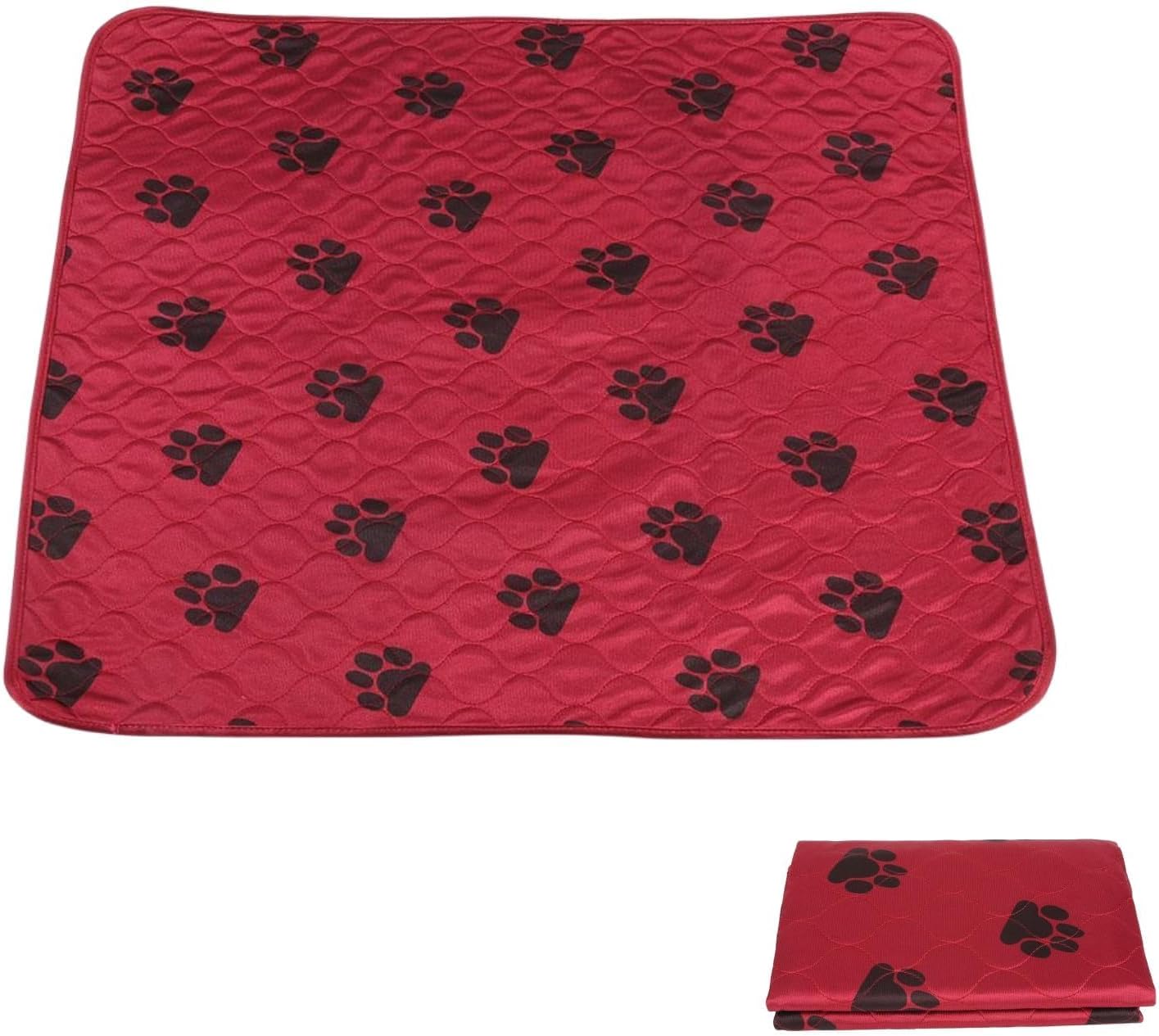 Reusable Dog Pee Pads, Reusable Puppy Pads Washable Pee Pads for Dogs Waterproof Training Pads for Dogs, Dog Pee Pad Urine Mat for Pet Dogs Cats(80*90cm-Red)
