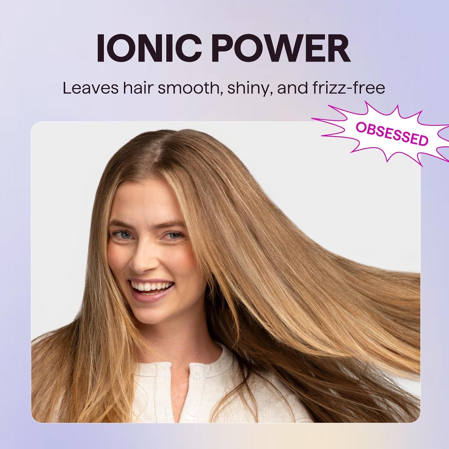 Wavytalk Hair Dryer, Blown Away Ionic Hair Dryer for Curly Hair with Diffuser, 1875W Fast Drying Blow Dryer with Ceramic Technology, 3 Attachments for All Hair Types, Light and Quiet, Rose Gold