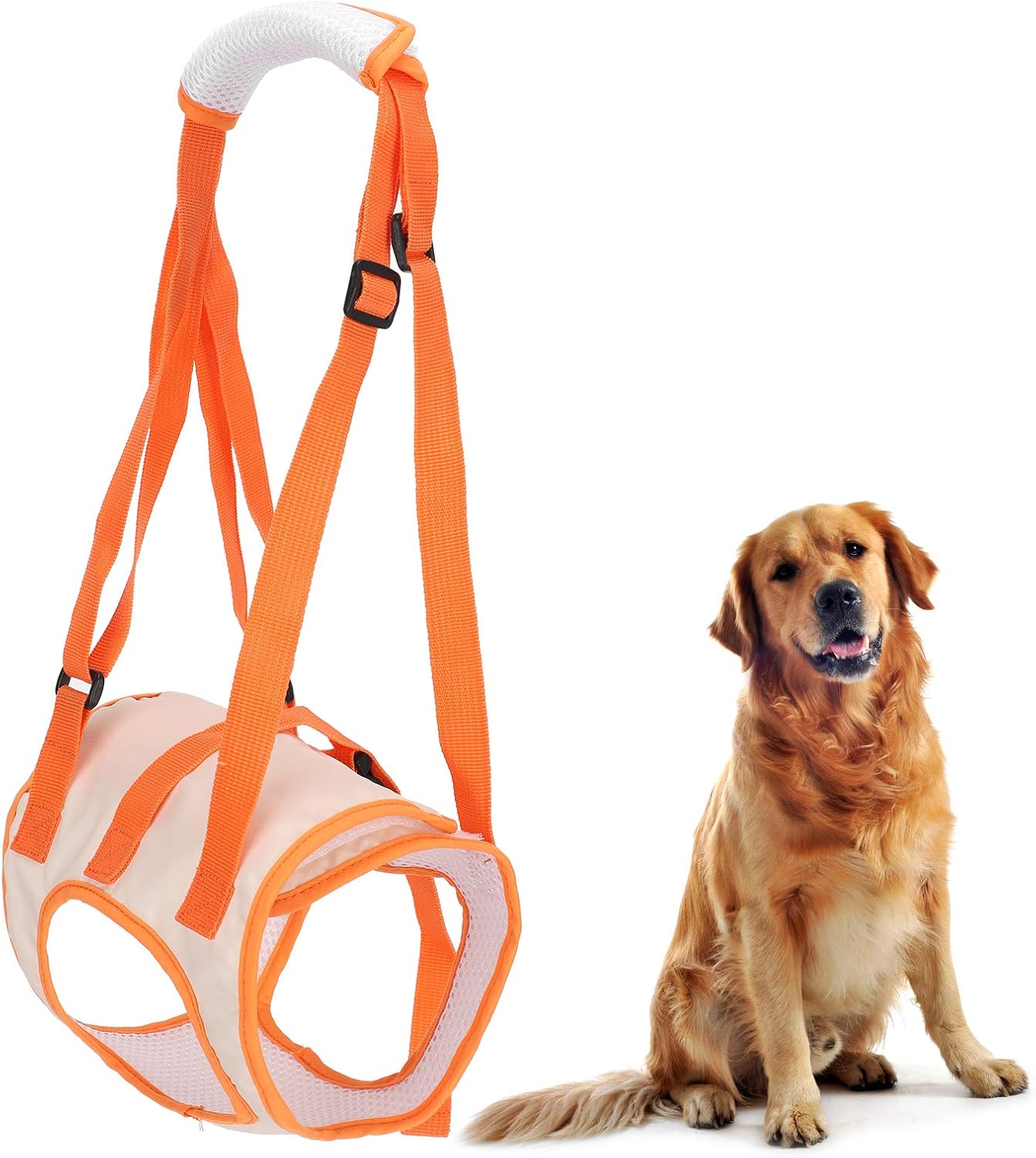 Dog Assist Harness Mesh Cloth Breathable Comfortable Lifting Support Belt for Elderly Injured Disabled Dogs with Handle Grip Shown (L)