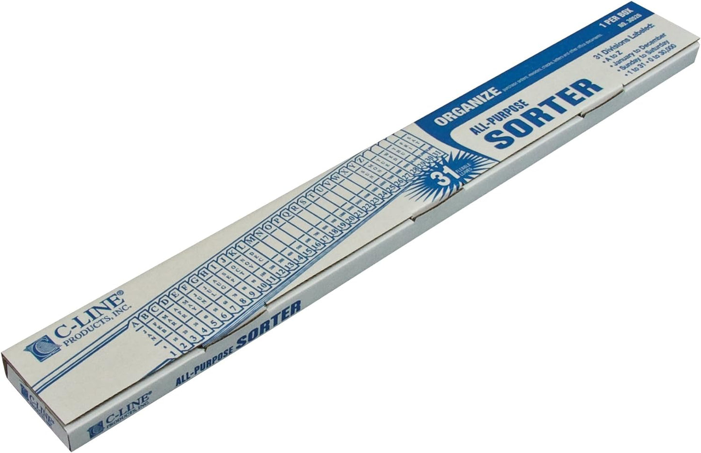 C-Line All-Purpose Document Sorter, 2.5 x 23.5 Inch, Blue (30526)