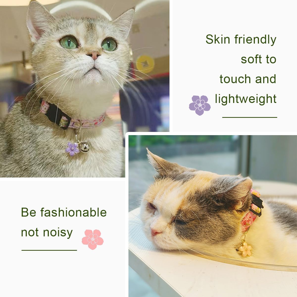 Yizepet Cat Collars with Bells, Breakaway Kitten Collar, Cute Kitty Collar, Pet Supplies Accessories
