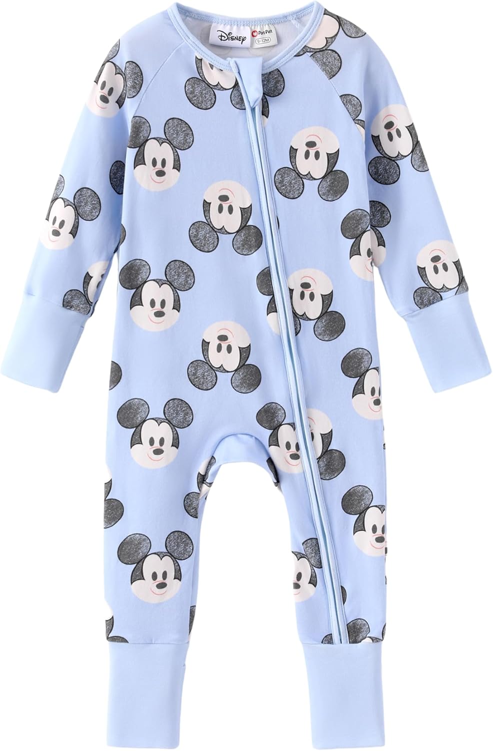 Disney Princess Ariel Belle Moana Mickey Minnie Baby Organic Cotton Footie Zipper Pajamas Newborn Infant Romper