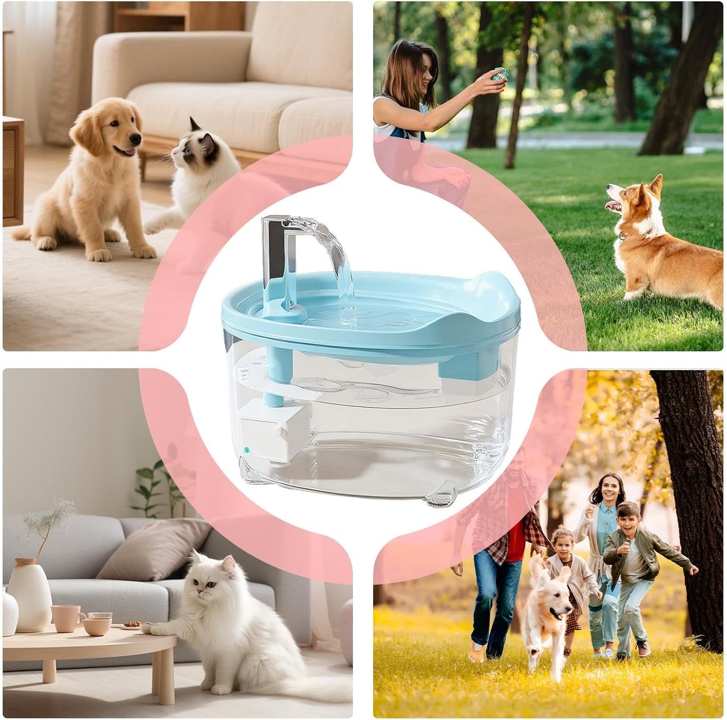 Cat Drinking Fountain, Automatic Dog Water Dispenser, Quiet Feeder Bowl for Small Animals Kitten Puppy, Indoor Home Apartment Pet Supplies, Durable Hydration Organizer for Daily Feeding and Care