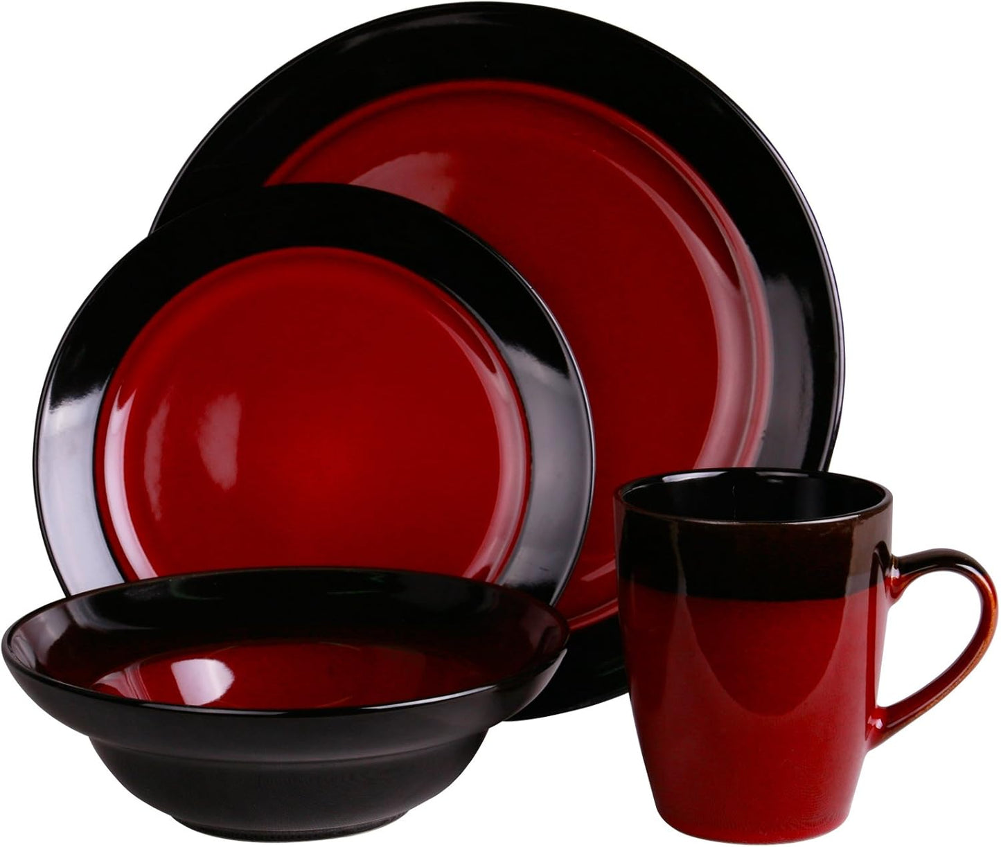 Elama’s Tanizia 16 Piece High Gloss Dinnerware Set