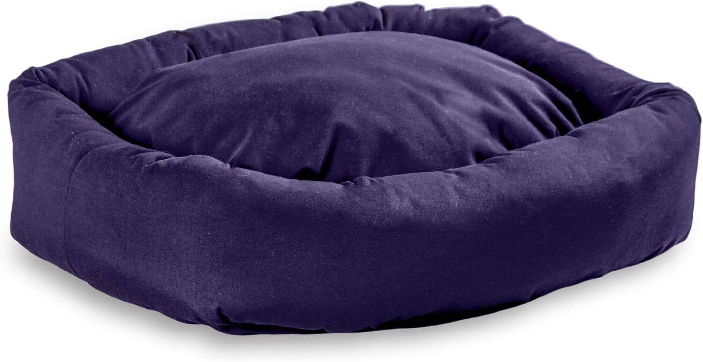 South Pine Porch Morgan Rectangle Indoor/Outdoor Bumper Dog Bed with Removable Pillow, Medium/Large, Navy