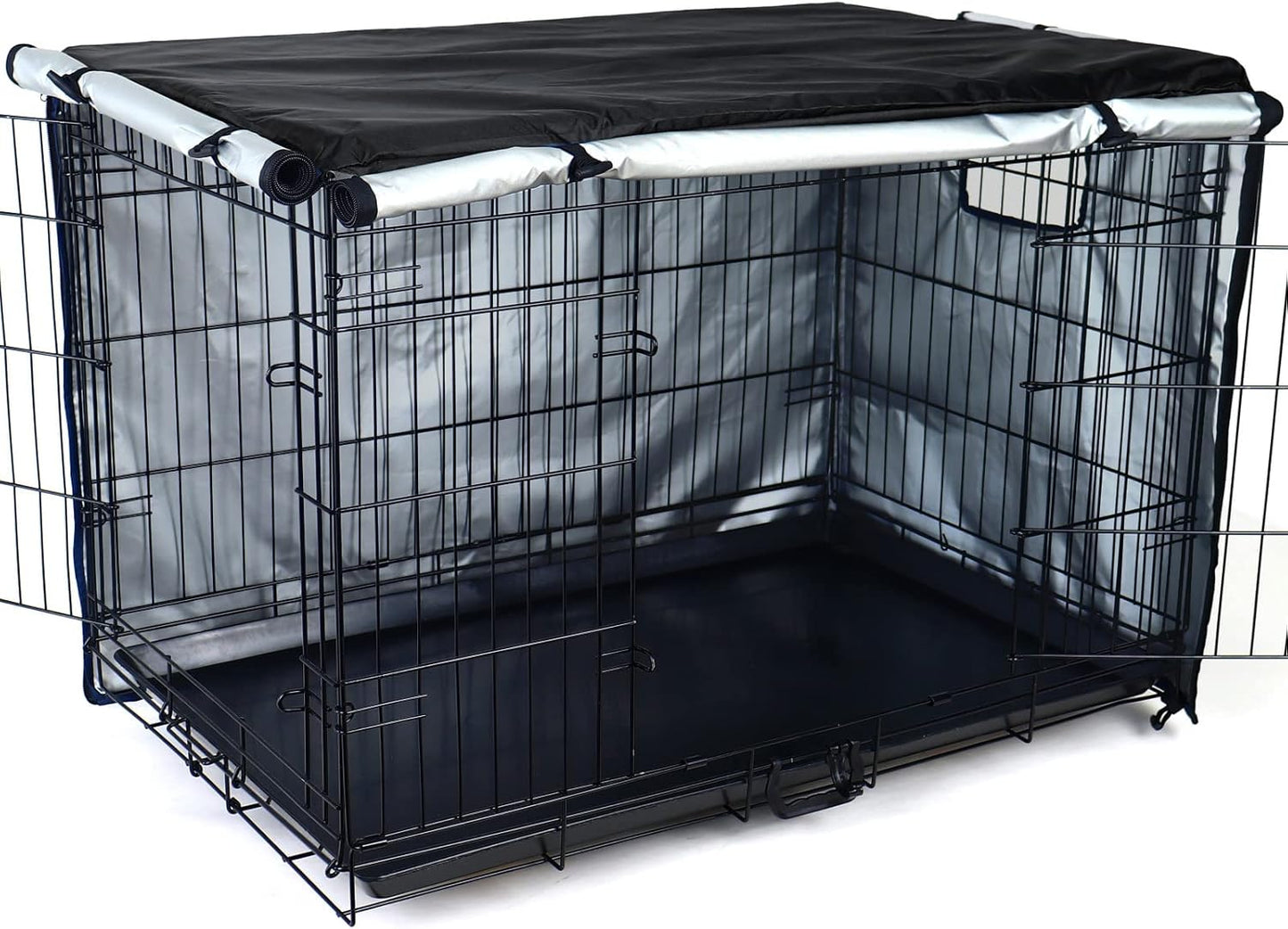 kefit Dog Crate Cover 36 inch, Kennel Cover for Wire Dog Cage, Black