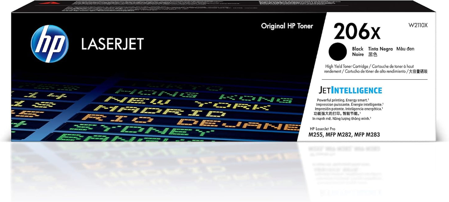 HP 206X Black Toner Cartridge | Works with Color LaserJet Pro M255, MFP M282, M283 Series | W2110X