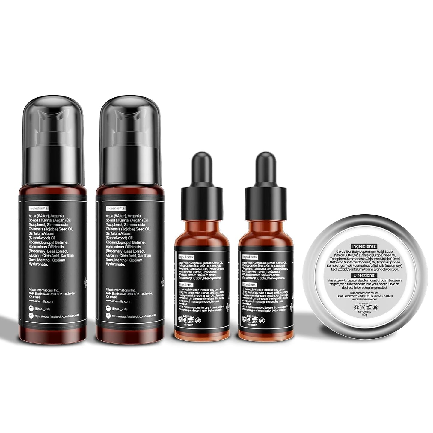 Beard Kit for Men Grooming & Care: with 2 Pack Beard Oils and Balm - Wash & Conditioner for After Shave Lotions Sandalwood, Brush and Comb Sets with Scissors, Valentines Fathers Gifts for Dad/Men/Him