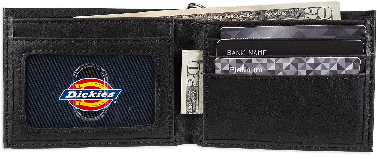 Dickies Men's RFID Everyday Leather Bifold Chain Wallet Black