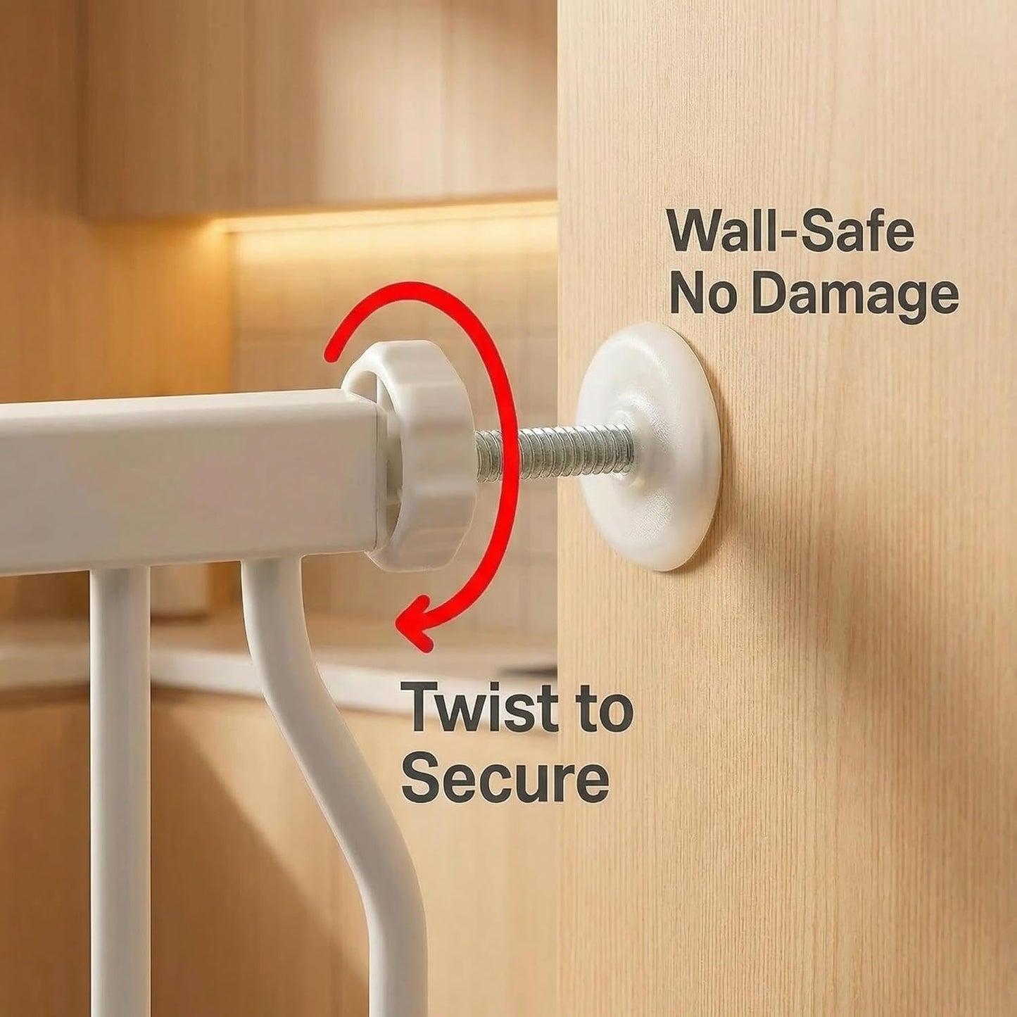 Extra Wide Baby Gate Tension Indoor Safety Gates White Metal Large Pressure Mounted Pet Gate Walk Through Long Safety Dog Gate for The House Doorways Stairs (48.03"-52.76"/122-134CM, White)