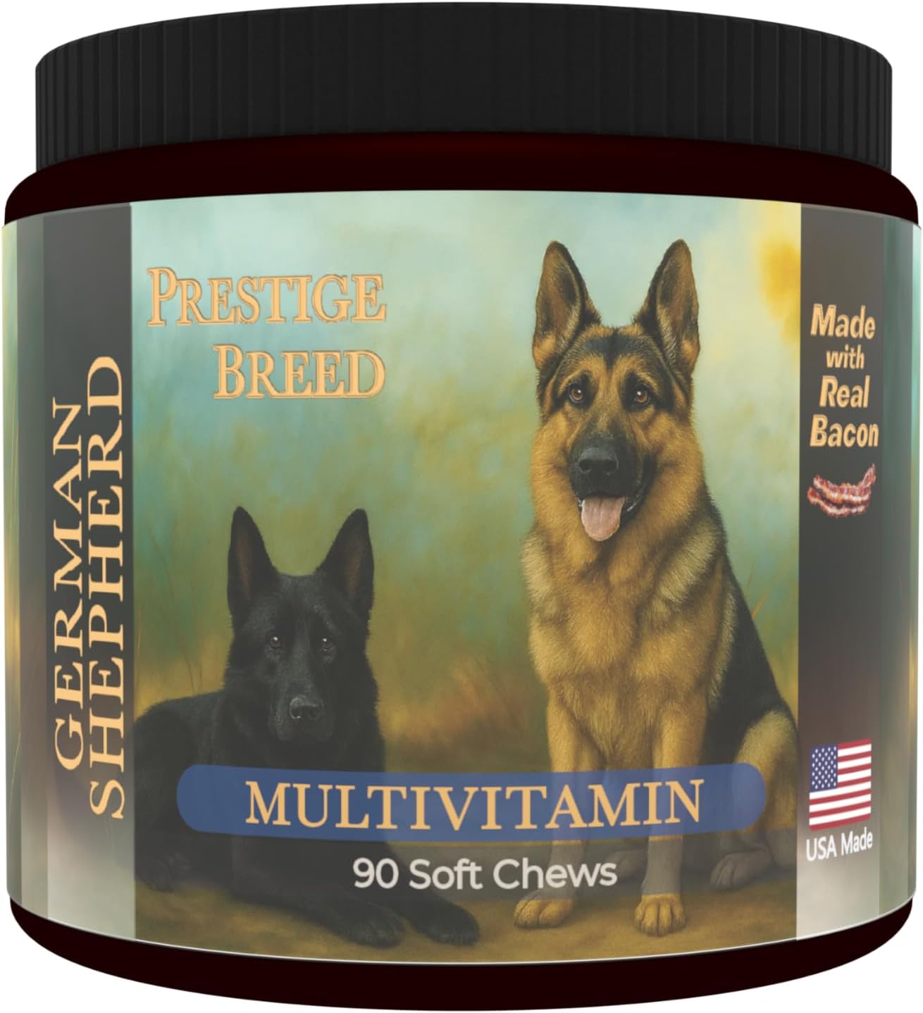 Multivitamins, Balanced Nutrition for Your German Shepherd, 90 Count, Made in The USA with Real Bacon