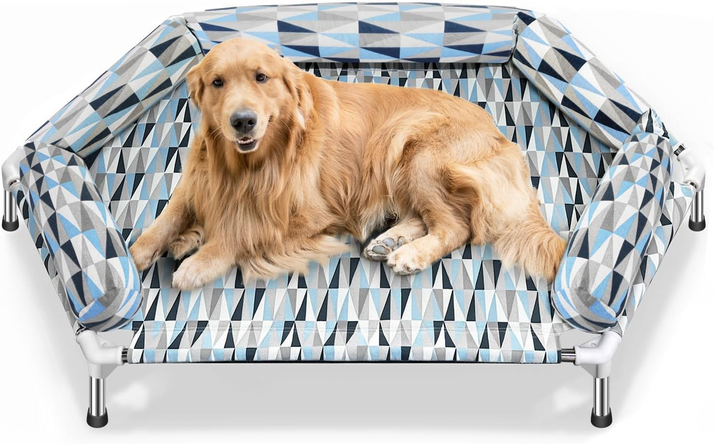 Orthopedic Dog Bed - Beds Bolster,Cooling Elevated Dog Beds with Metal Frame,Raised Dogs Bed,Easy to Assemble,Up to 130 lbs,X-Large (51" L x 32.3" W x 7.8" Th)