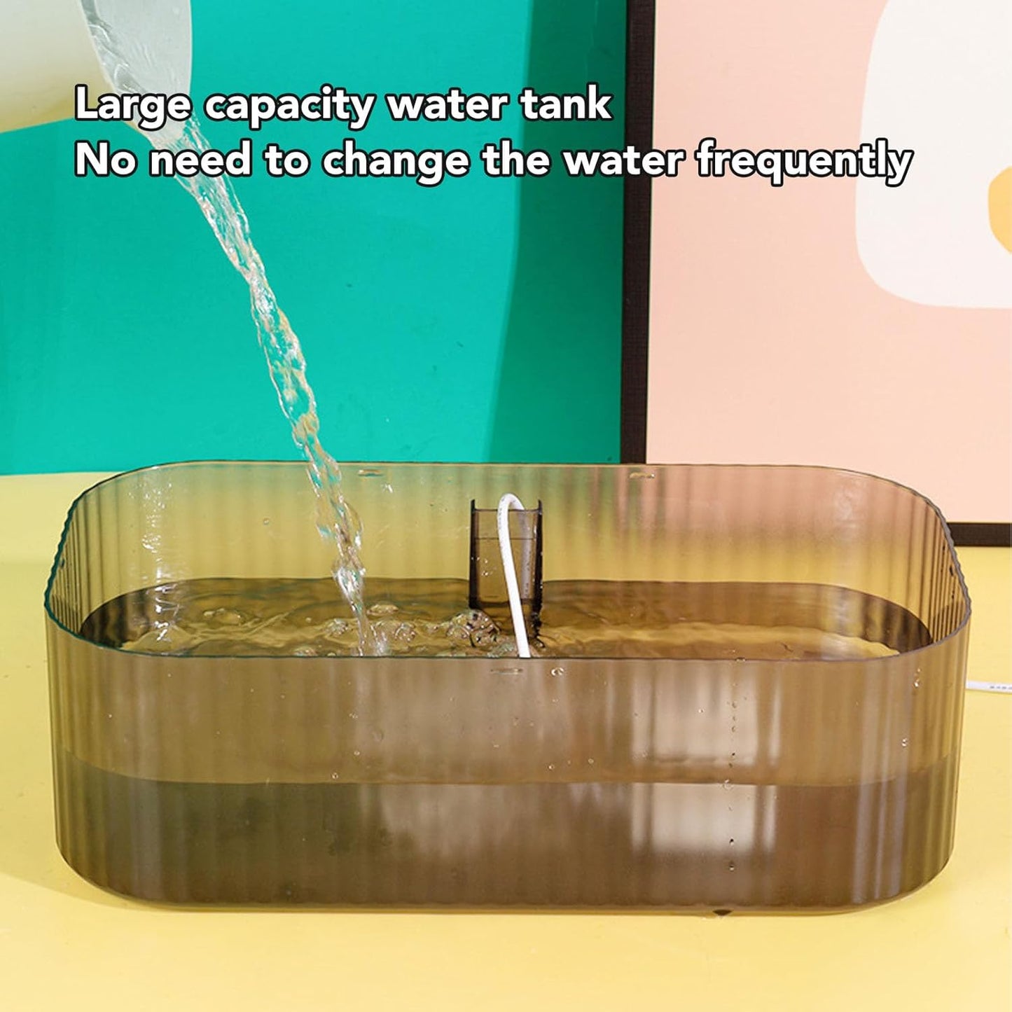 Water Bowl Fountain,Cat Feeder and Water Dispenser,Cat Water Fountain Food Bowl High Capacity Quiet 2 in 1 Pet Feeder Water Dispenser Feeding Machine for Cats and Dogs (Blue)