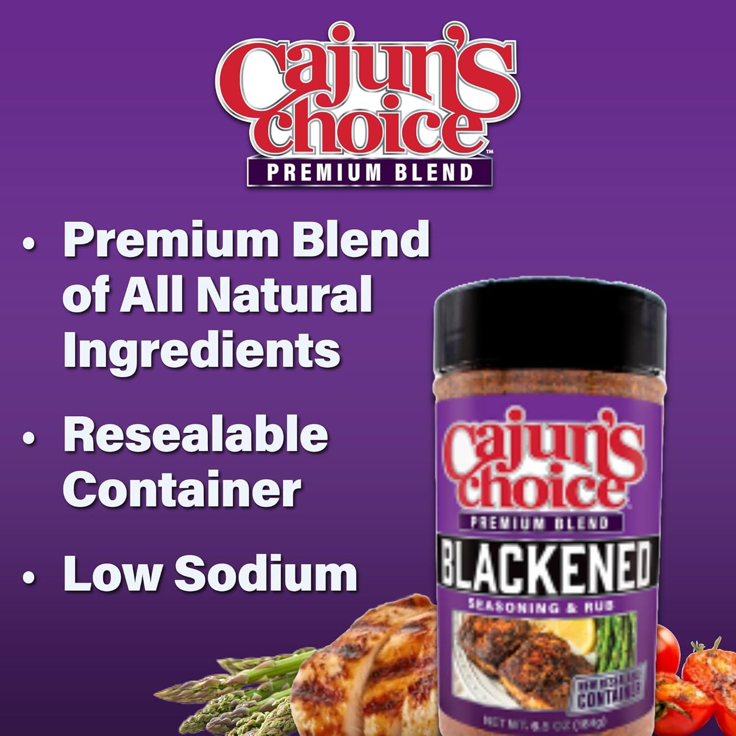 Blackened Seasoning 22 oz Food Service – Ideal for Grilling or Cooking Fish, Chicken, Pork, Steak, Vegetables, Burgers, Salmon, Soups & More - Great for Restaurant Kitchens – Adds Authentic Louisiana Flavor - By Cajun's Choice