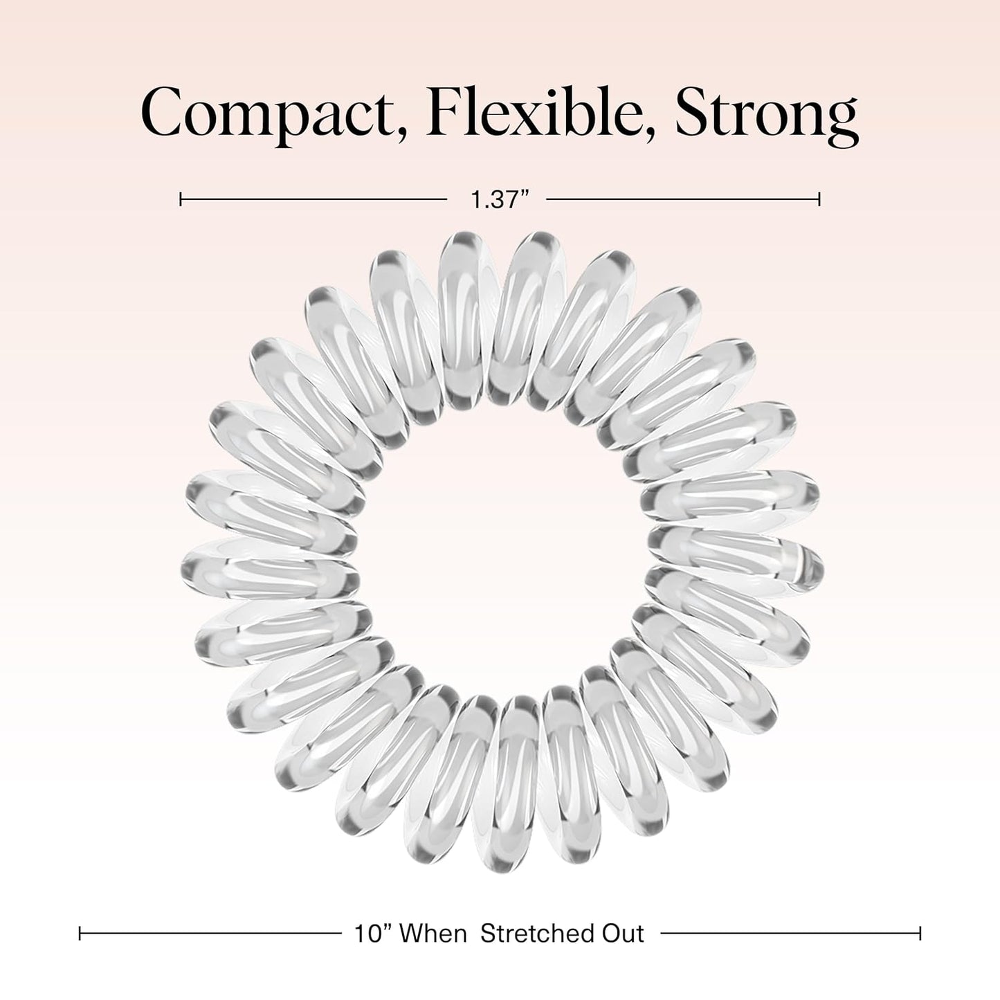 Kitsch Spiral Hair Ties for Women - Coil Hair Ties No Damage, No Crease, Secure Grip All Day Hair Coils, Stretchable and Waterproof | Ideal Gifts for Women - 8pcs (Clear/Transparent)