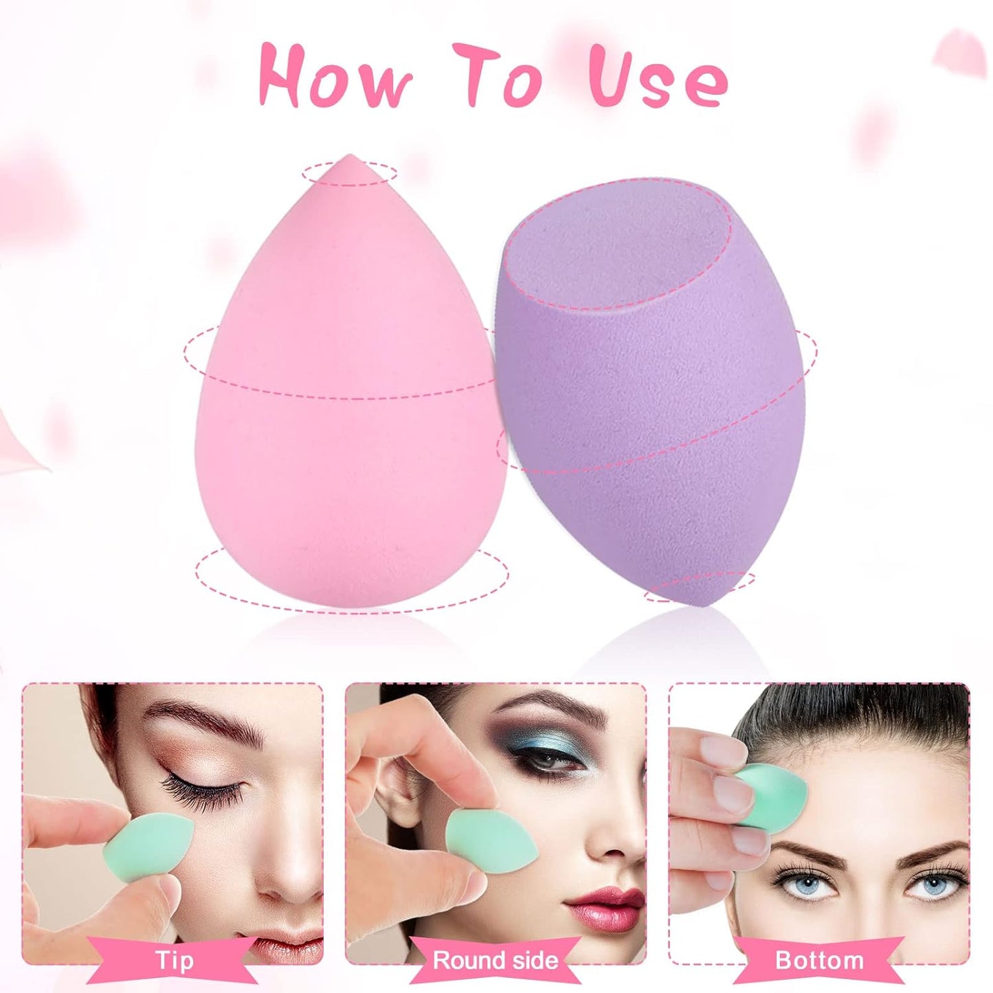 40Pcs Mini Makeup Sponge Multi Colored Beauty Sponges Professional Foundation Sponge Super Soft Facial Makeup Tools for Foundation, Powder, Liquid