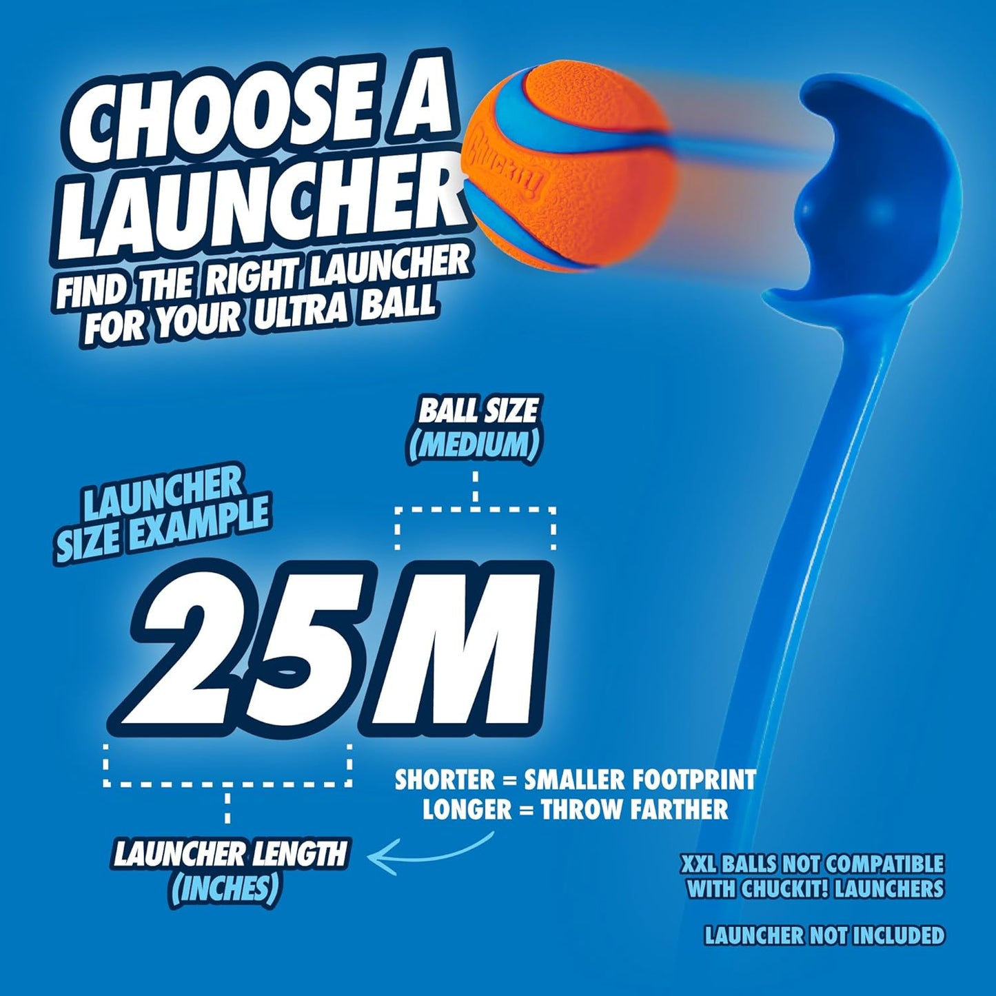 Chuckit! Ultra Ball Dog Toy - Medium Bouncy Fetch Balls For Dogs 20-60 lbs - Made from Durable Rubber - Floating Water Pet Toys - Size Medium - 2.5-inch Diameter - Pack of 4