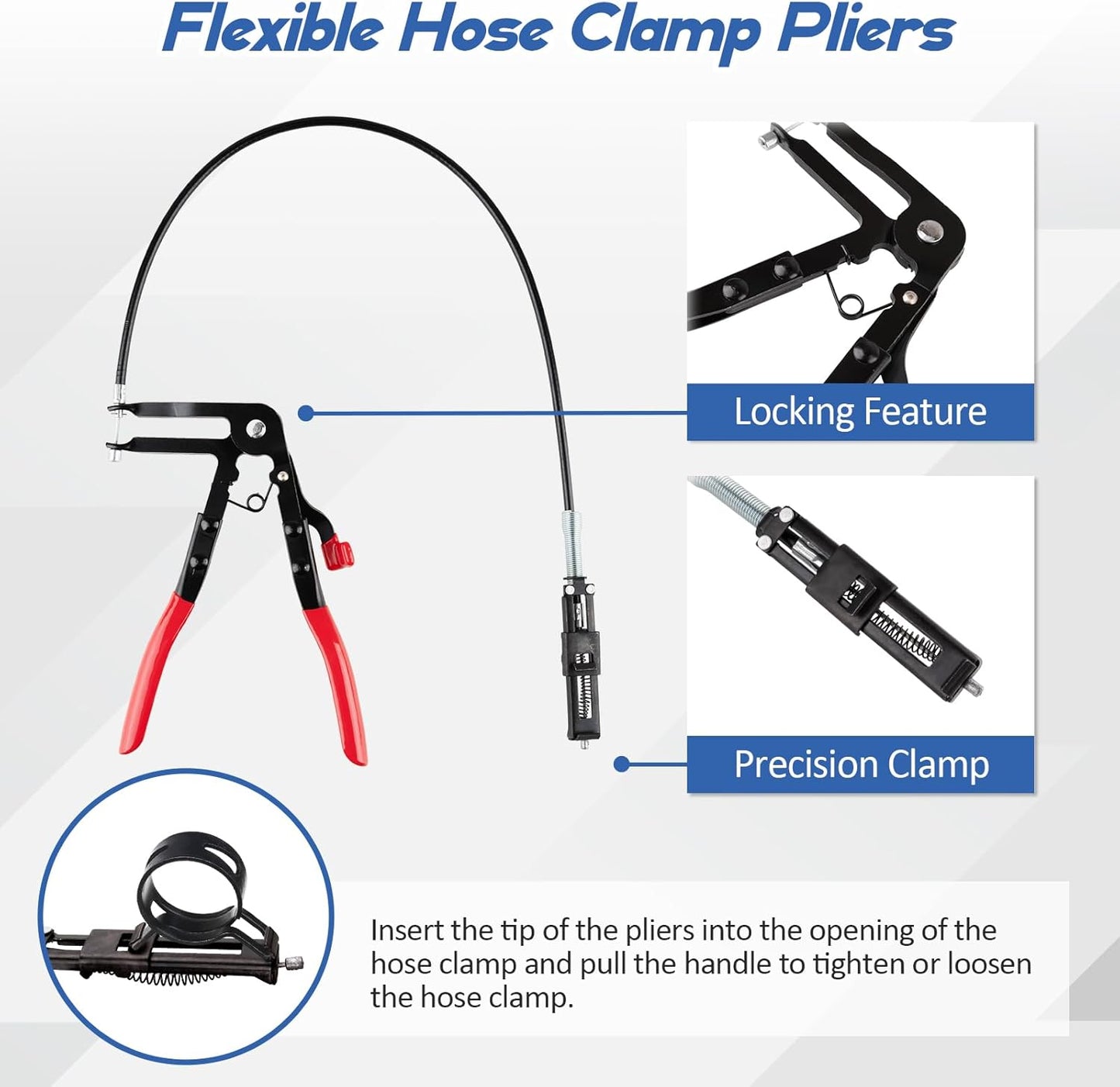 9PCS Hose Clamp Pliers Set, Hose Clamp Removal Tool for Automotive, Flexible Removing Clamps Pliers Automotive for Coolant Radiator Heater and Water Hose