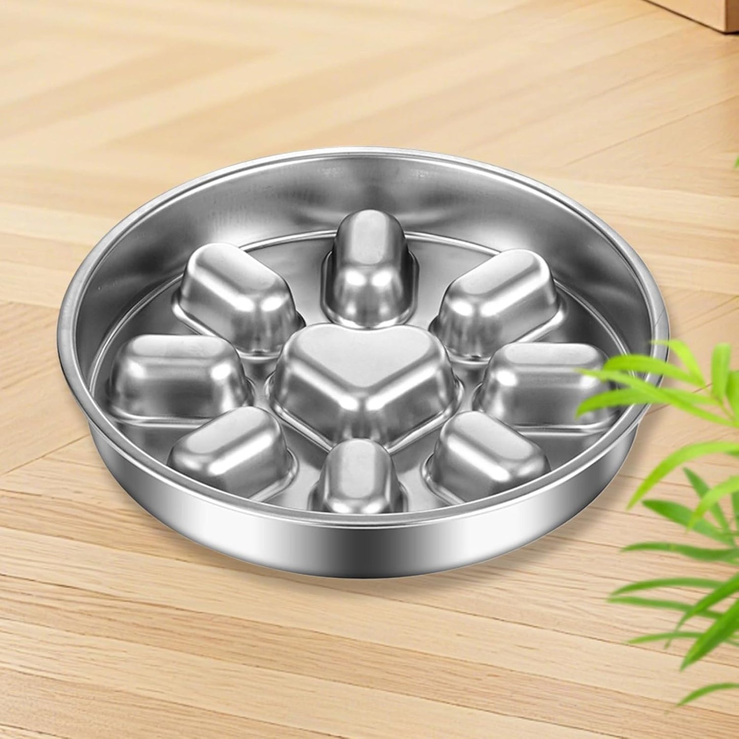 Dog Bowl Slow Feeder, Anti-Choking Maze Pet Dish, Stainless Steel Puzzle Bowl for Dogs with Non-Slip Base, for Medium Breed, Fast Eater, Feeding, Eating, Treat, Water