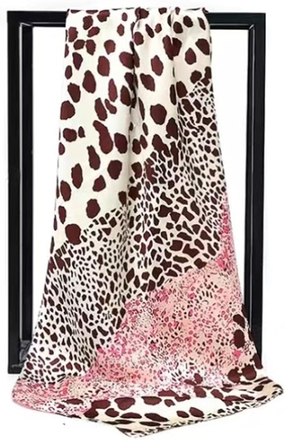 Women's Silky Satin Large Head Scarf Leopard/Paisley Neck Scarves Square Hair Wrapping Sleeping Bandana 35in