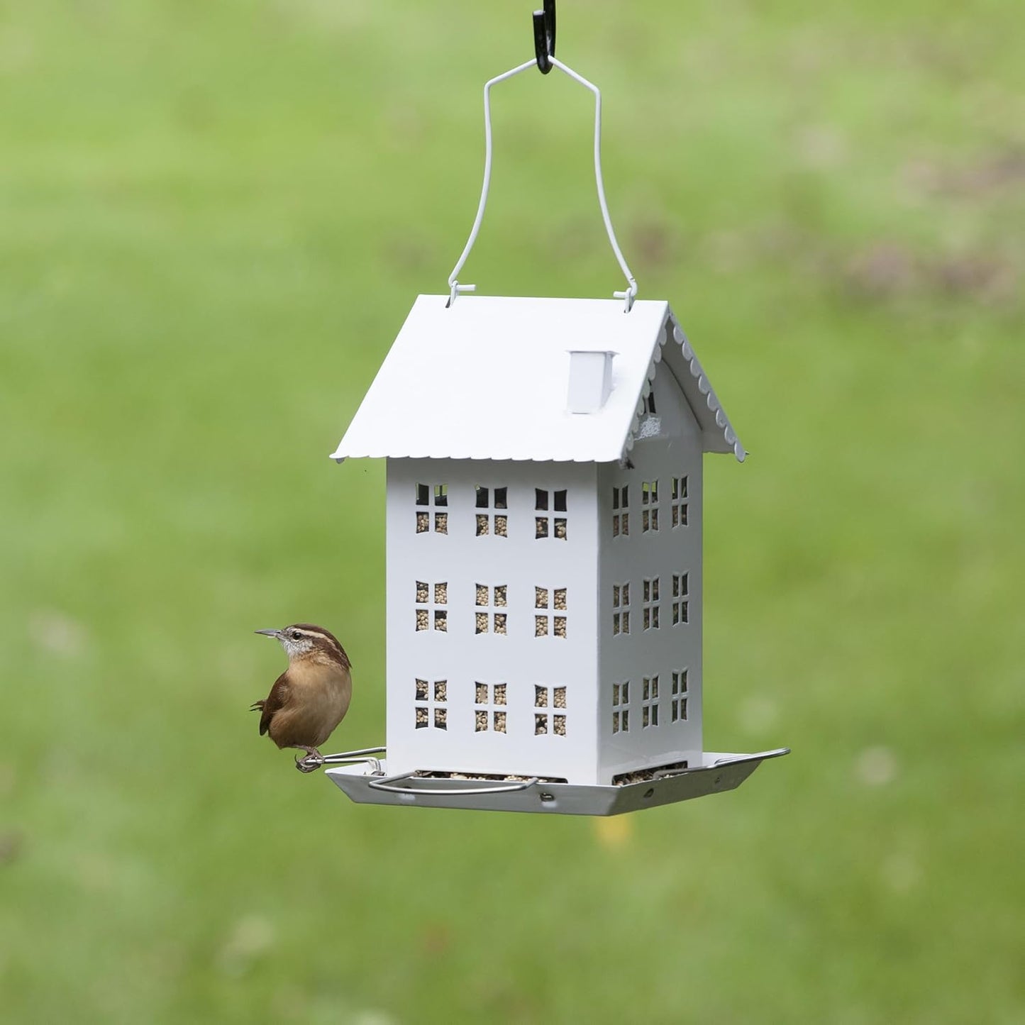 Perky-Pet Farmhouse Wild Bird Feeder - 2.8 lb Wild Bird Seed Capacity, WFH001 - Feed Multiple Birds - Backyard Decor - Durable Metal Construction