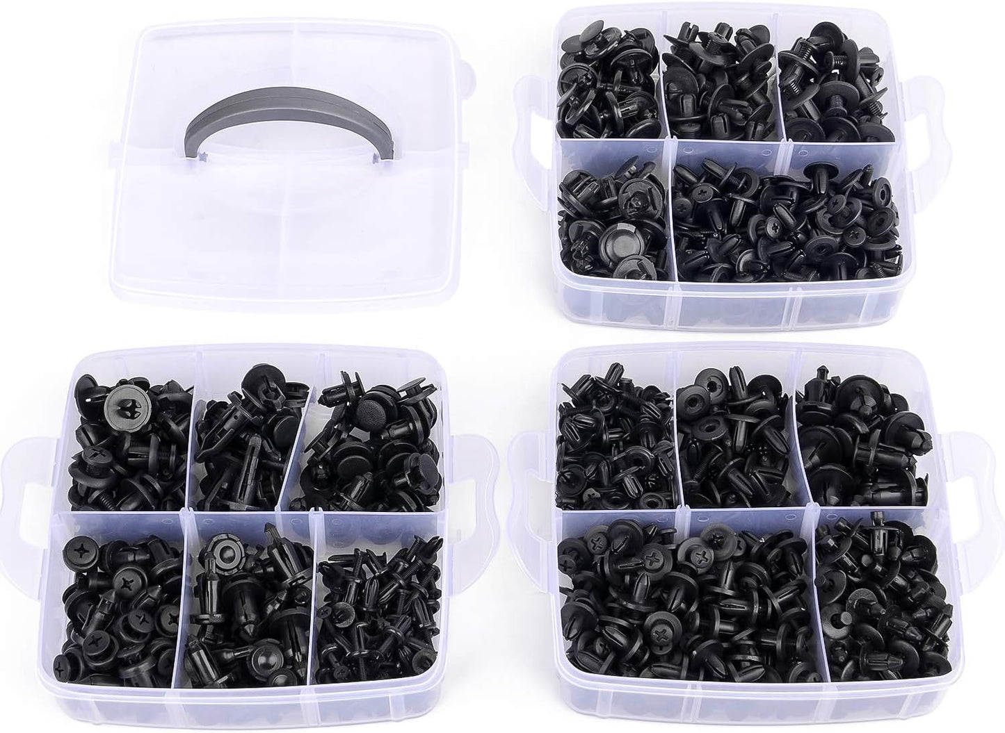 GOOACC 635Pcs Car Push Retainer Clips & Auto Fasteners Assortment -16 Most Popular Sizes Nylon Bumper Fender Rivets with 10 Cable Ties and Fasteners Remover for Toyota GM Ford Honda Acura Chrysler