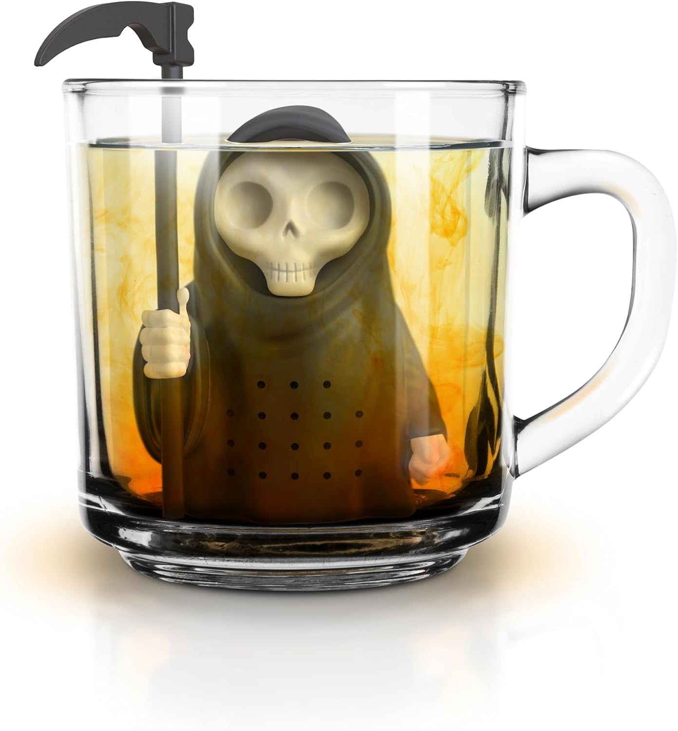 Genuine Fred Grim Steeper Reusable Silicone Tea Infuser, Black Grim Reaper Design, Fun and Clever Kitchen Gadget for Tea Lovers and Enthusiasts
