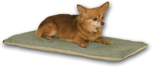 K&H Pet Products Indoor Heated Cat Bed Pad for Large Cats & Small Dogs, Thermo-Pet Mat Calming Warming Pet Heating Pad, Machine Washable, Waterproof Heater, Safety Listed - 12.5 X 25in Sage
