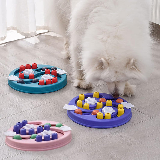 Pet Slow Feeder Bowls Portable Slip Leakproof Cats/Dogs Multifuctional with Dog Puzzle Plates Dog