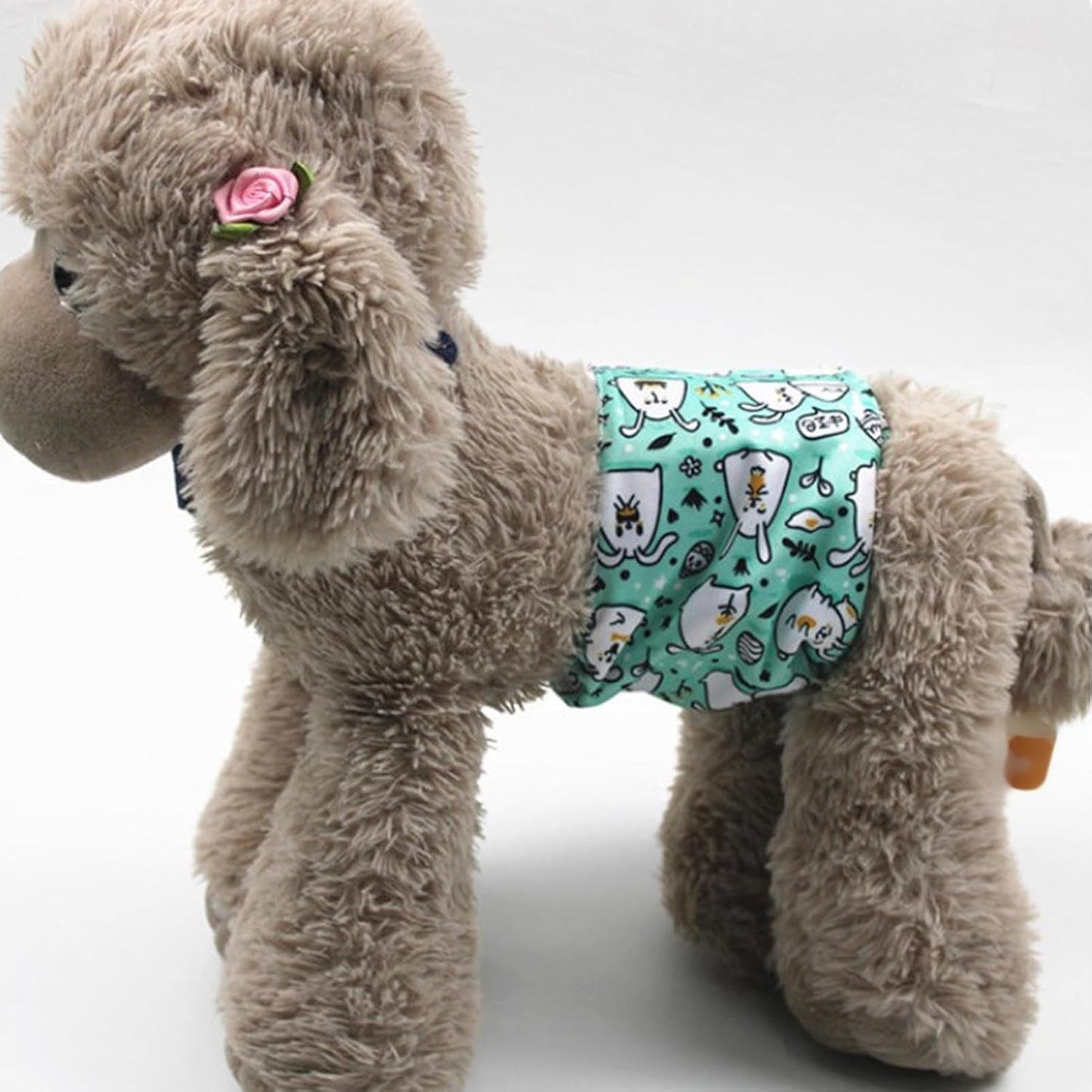 Male Dog Diapers Reusable Washable Super Absorbent Leakproof Adjustable Belly Bands for Male Dogs Pets Pee Wrap Nylon Material (Rabbit L)