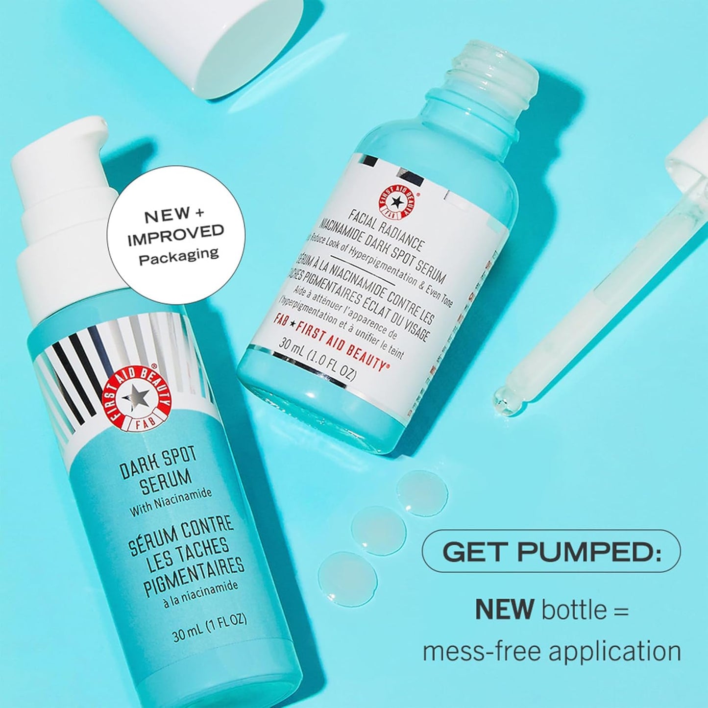 First Aid Beauty - Dark Spot Serum with Niacinamide, Helps Reduce Look of Dark Spots, Sun Spots, Hyperpigmentation, Discoloration & Post-acne marks, Non-Comedogenic, Safe for Sensitive Skin, 1 oz